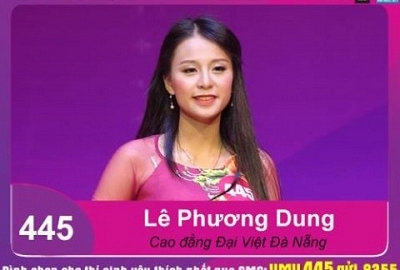 Hãy nhắn tin bình chọn cho sinh viên Lê Phương Dung tham dự vòng chung kết VMU 2016