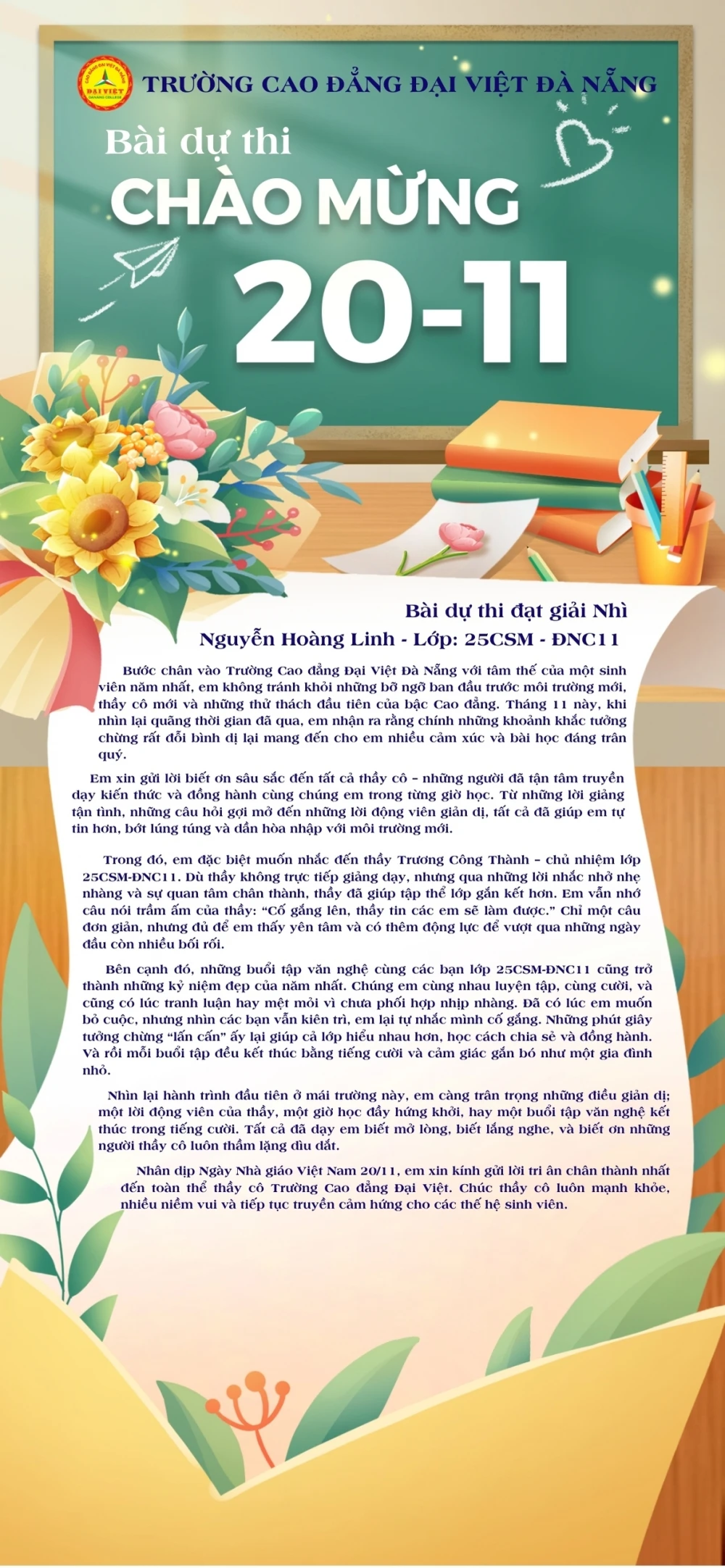 Những Lời Tri Ân Tại Cuộc Thi - Đại Việt Đà Nẵng Kỷ Niệm Và Tri Ân Thầy Cô