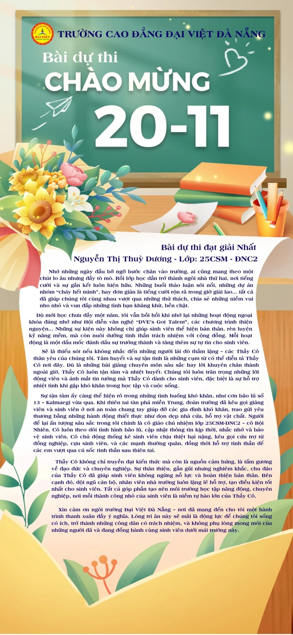 Những Lời Tri Ân Tại Cuộc Thi - Đại Việt Đà Nẵng Kỷ Niệm Và Tri Ân Thầy Cô