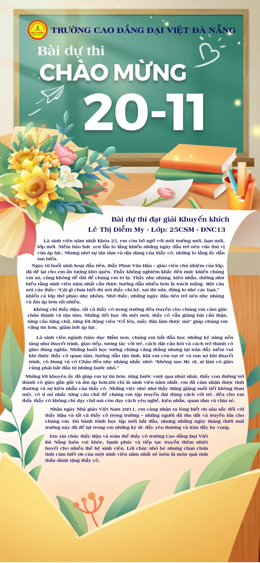 Những Lời Tri Ân Tại Cuộc Thi - Đại Việt Đà Nẵng Kỷ Niệm Và Tri Ân Thầy Cô