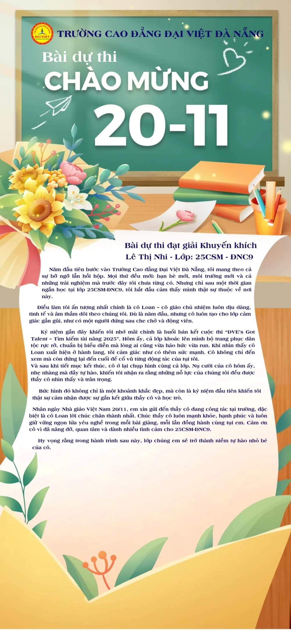 Những Lời Tri Ân Tại Cuộc Thi - Đại Việt Đà Nẵng Kỷ Niệm Và Tri Ân Thầy Cô