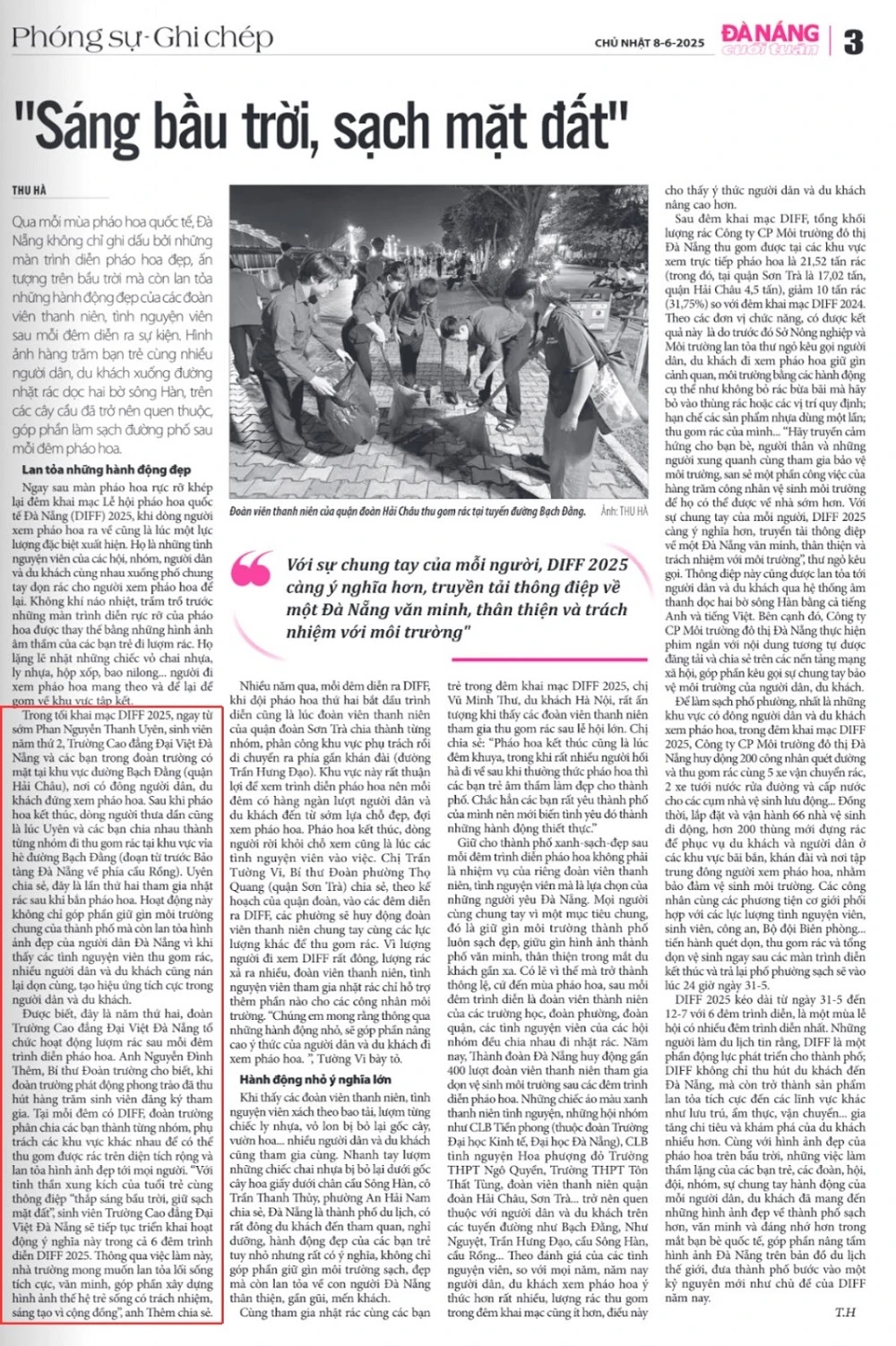 Sinh Viên Cao Đẳng Đại Việt Đà Nẵng Lan Tỏa Hành Động “Thắp Sáng Bầu Trời – Giữ Sạch Mặt Đất”