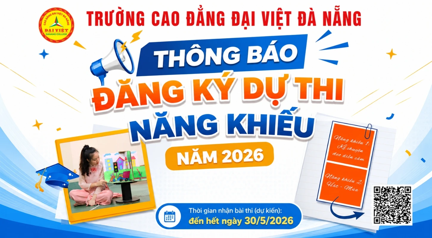 THÔNG BÁO ĐĂNG KÝ DỰ THI NĂNG KHIẾU NGÀNH GIÁO DỤC MẦM NON 2026