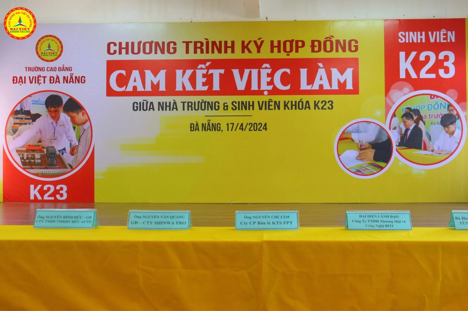 Ký Hợp Đồng Cam Kết Việc Làm Sinh Viên K23 | Trường Cao Đẳng Đại Việt Đà Nẵng