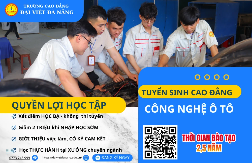 Công nghệ Ô tô – Học nghề thực tế, có việc sớm, không lo thất nghiệp