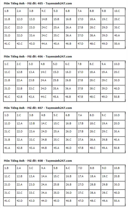 Gợi Ý & Giải Đề Tiếng Anh THPT 2024 – Trường Cao Đẳng Đại Việt Đà Nẵng