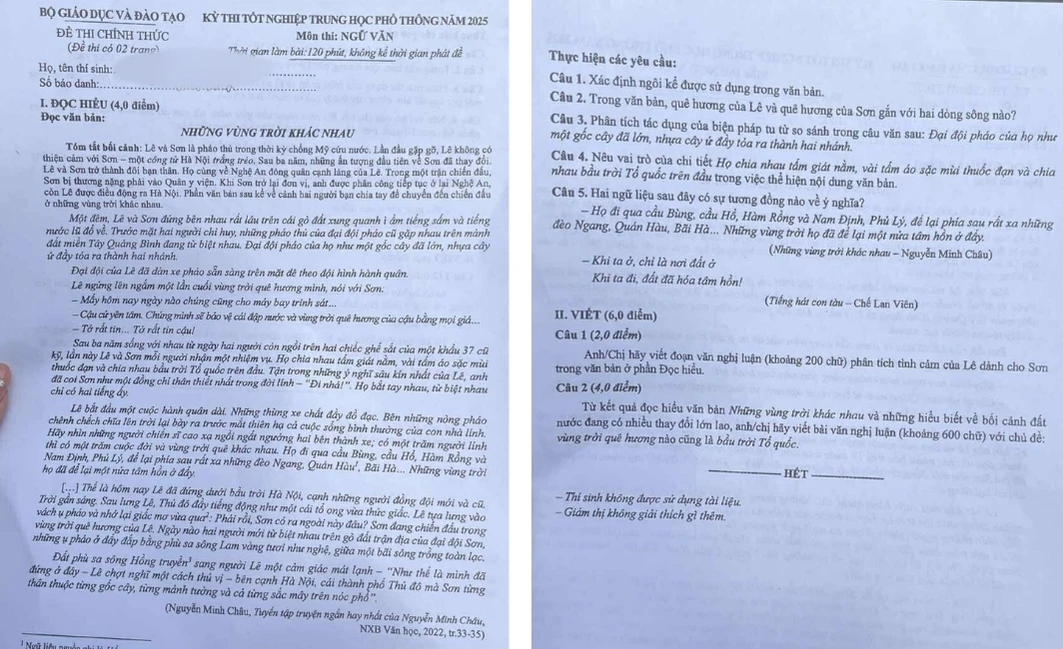 Gợi ý và giải đề môn Ngữ Văn tại thi tốt nghiệp THPT 2025