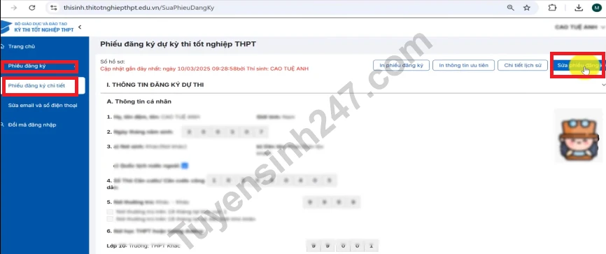 Hướng Dẫn Đăng Ký Dự Thi Tốt Nghiệp Thpt 2025 - Trực Tuyến