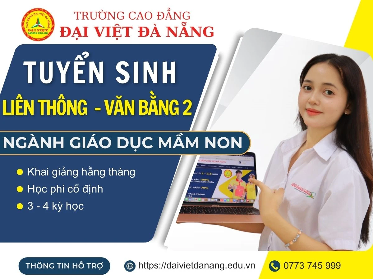 Liên Thông – Văn Bằng 2 Giáo Dục Mầm Non Online | Trường Cao Đẳng Đại Việt Đà Nẵng