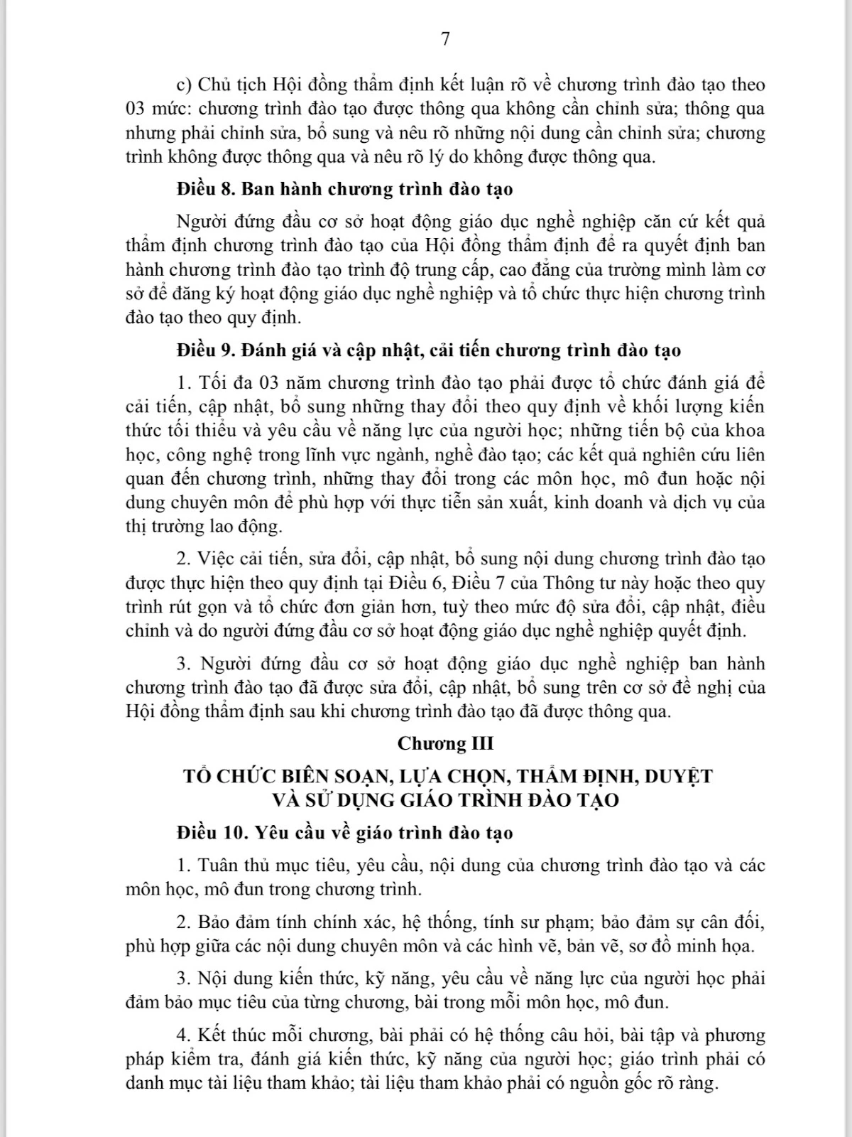 Quy Định Xây Dựng & Thẩm Định Chương Trình Đào Tạo Trung Cấp, Cao Đẳng | Trường Cao Đẳng Đại Việt Đà Nẵng
