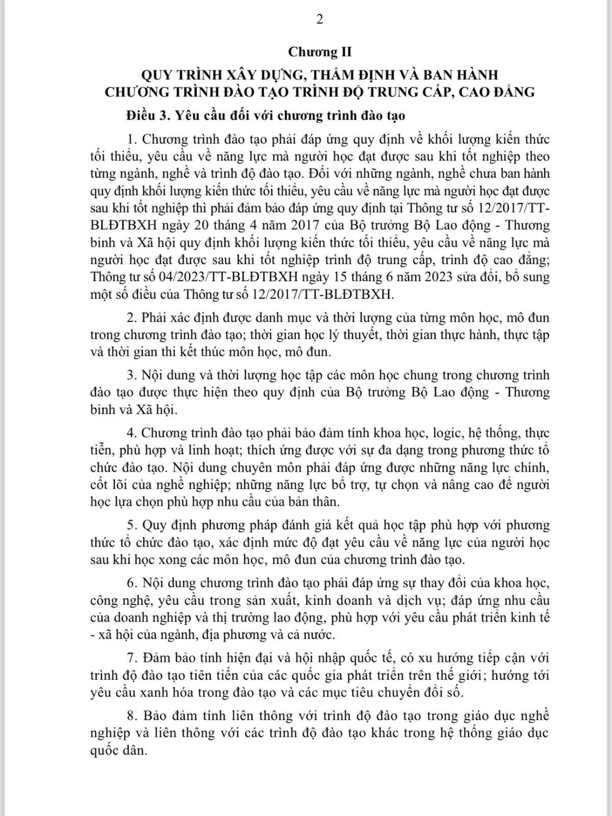 Quy Định Xây Dựng & Thẩm Định Chương Trình Đào Tạo Trung Cấp, Cao Đẳng | Trường Cao Đẳng Đại Việt Đà Nẵng