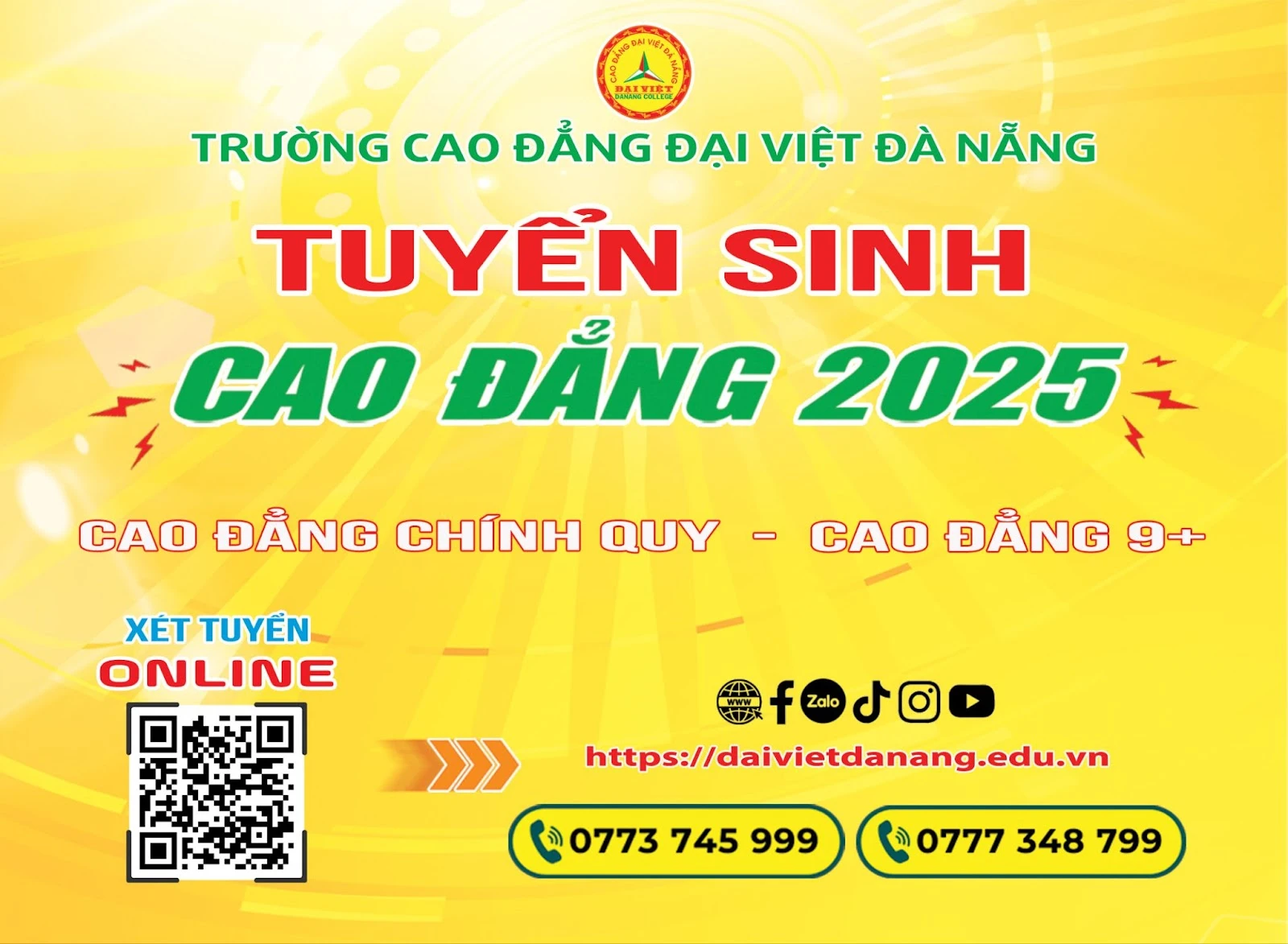 Tuyển Sinh 2025 – Trường Cao Đẳng Đại Việt Đà Nẵng | Trung Tâm Tuyển Sinh Truyền Thông