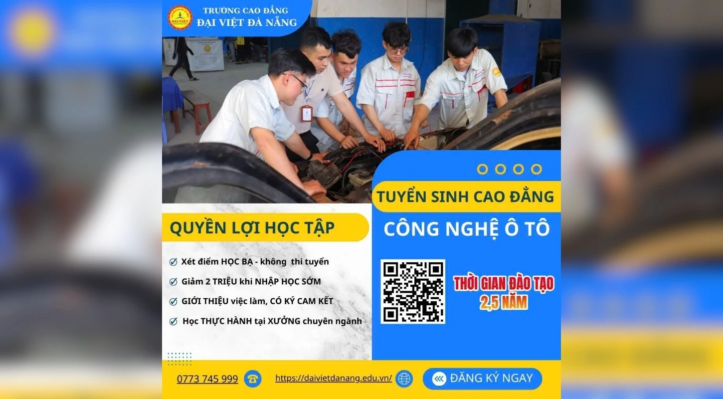 TỪ GIẢNG ĐƯỜNG ĐẾN CHUYÊN GIA CÔNG NGHỆ Ô TÔ: HÀNH TRÌNH CHINH PHỤC ĐAM MÊ BẮT ĐẦU TỪ ĐÂY! | Trường Cao Đẳng Đại Việt Đà Nẵng